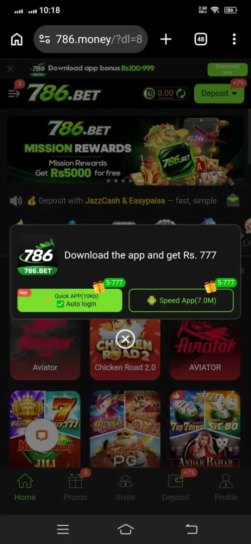 786Bet APK Installation Setup Screenshot