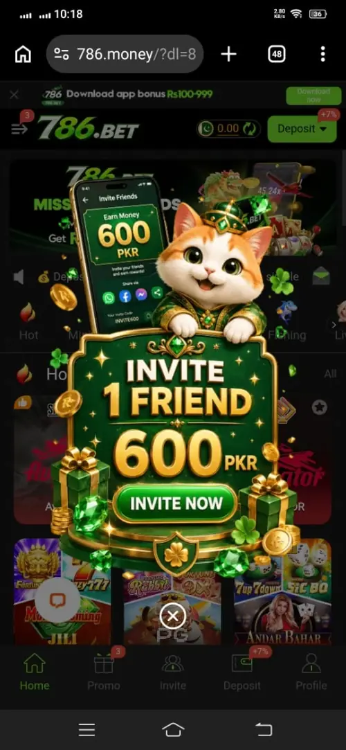 786Bet Refer and Earn Rs. 600 Screenshot