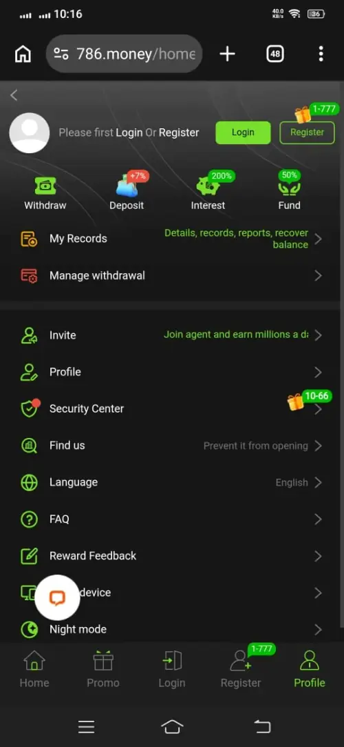 786Bet Wallet and Withdrawal Proof Screenshot